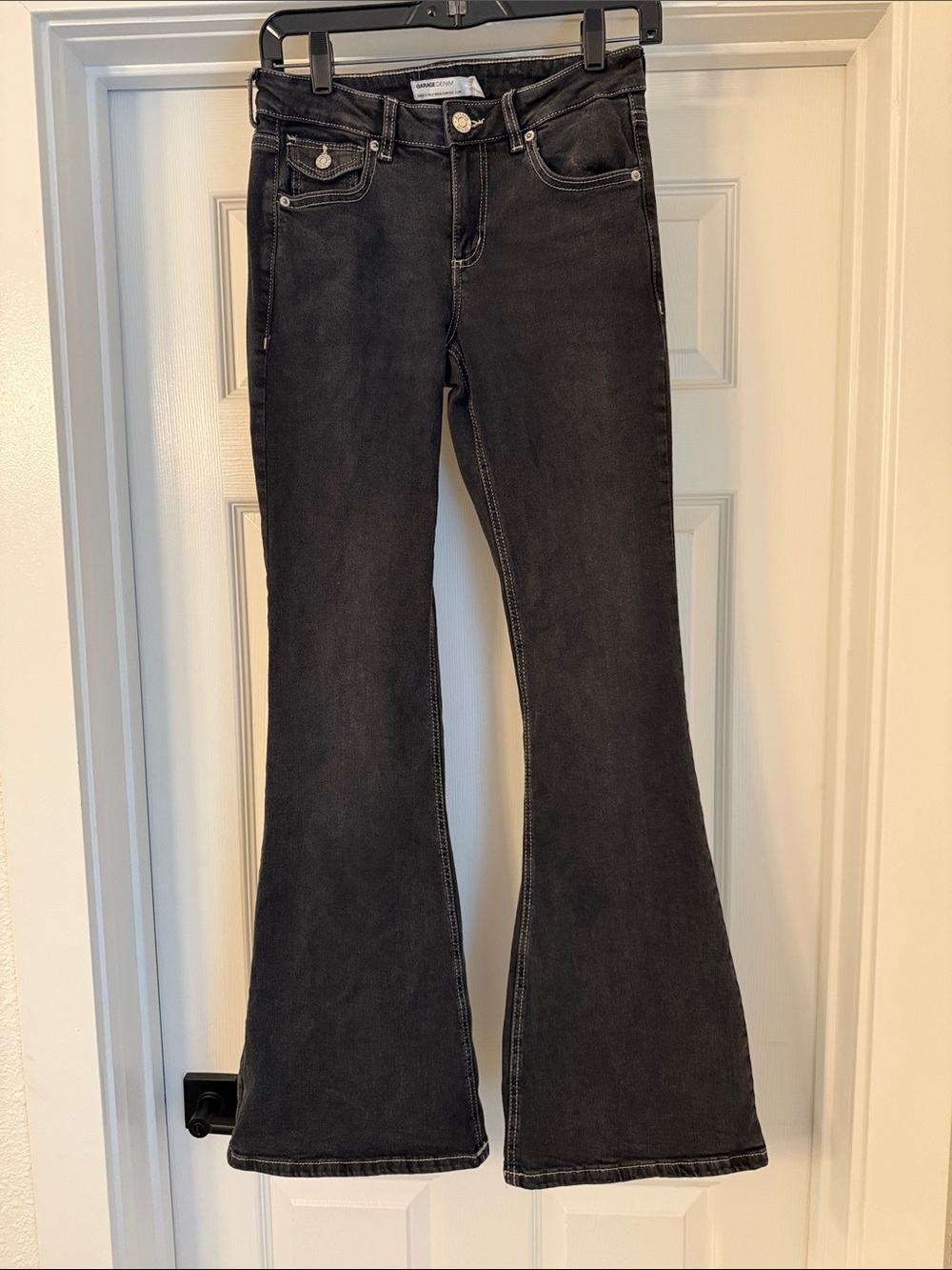 Garage Denim Women's Black Low Rise Flare Jeans Size 26